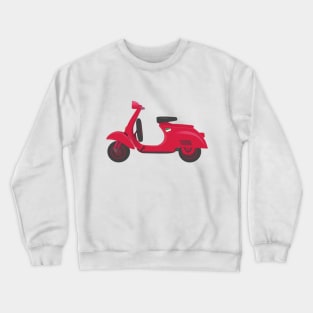 Vintage Red Italian Scooter with "Italian Heart " Sticker, under the Seat Crewneck Sweatshirt